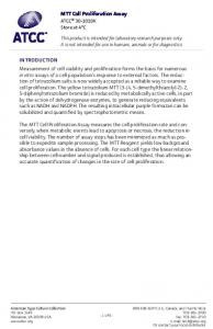 MTT Cell Proliferation Assay - ATCC
