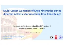 Multi-Center Evaluation of Knee Kinematics during