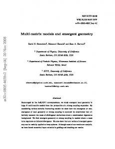 Multi-matrix models and emergent geometry