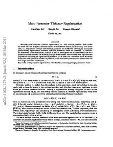 Multi-Parameter Tikhonov Regularization