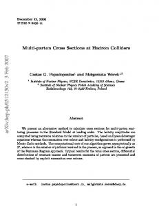 Multi-parton Cross Sections at Hadron Colliders