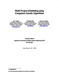 Multi-Project Scheduling using Competent Genetic ... - Semantic Scholar