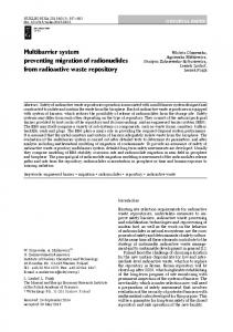 Multibarrier system preventing migration of radionuclides ... - Sciendo