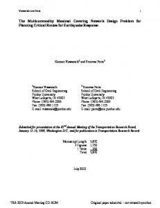 Multicommodity Maximal Covering Network Design ... - CiteSeerX