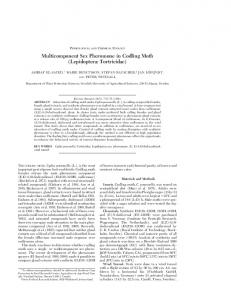 Multicomponent Sex Pheromone in Codling Moth (Lepidoptera ...