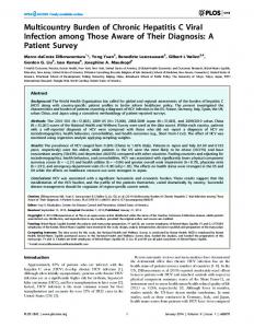 Multicountry Burden of Chronic Hepatitis C Viral Infection ... - PLOS