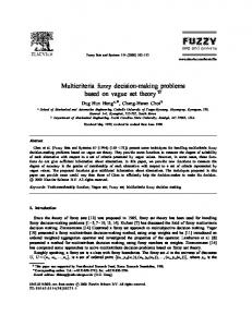 Multicriteria fuzzy decision-making problems based on vague set theory