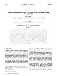Multidecadal Variability of North China Aridity and Its Relationship to ...