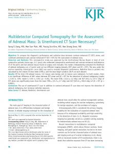 Multidetector Computed Tomography for the ... - KoreaMed Synapse