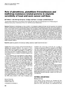 multidrug resistance-related proteins in cisplatin - BioMedSearch