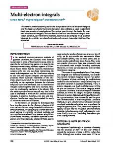 Multielectron integrals - CiteSeerX