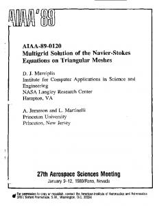 Multigrid solution of the Navier-Stokes equations on ... - CiteSeerX