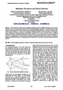 Multilayer Perceptron and Neural Networks - wseas