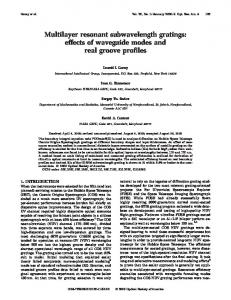 Multilayer resonant subwavelength gratings: effects ... - OSA Publishing