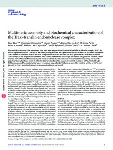 Multimeric assembly and biochemical ...