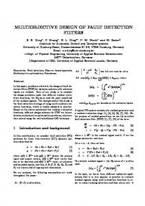 Multiobjective design of fault detection filters - Semantic Scholar