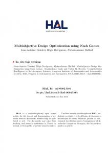 Multiobjective Design Optimization using Nash Games - HAL-Inria