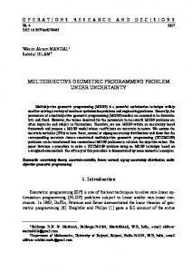 MULTIOBJECTIVE GEOMETRIC PROGRAMMING