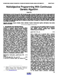 Multiobjective Programming With Continuous Genetic Algorithm