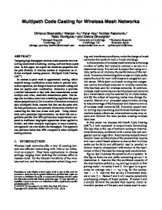 Multipath Code Casting for Wireless Mesh Networks - CiteSeerX