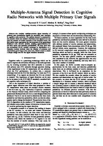 Multiple-Antenna Signal Detection in Cognitive Radio ... - IEEE Xplore