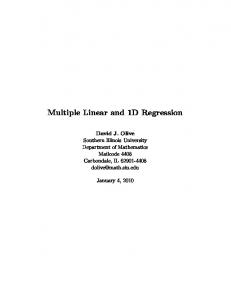 Multiple Linear and 1D Regression