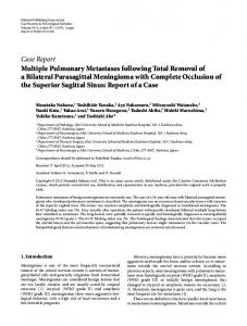 Multiple Pulmonary Metastases following Total Removal of a Bilateral