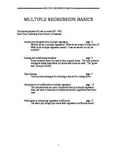 MULTIPLE REGRESSION BASICS