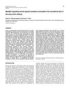 Multiple signaling events specify ectoderm and ... - Semantic Scholar