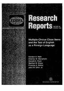 multiplechoice cloze items and the test of english as a