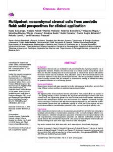 Multipotent mesenchymal stromal cells from amniotic fluid - CiteSeerX