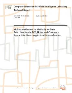 Multiscale Geometric Methods for Data Sets I: Multiscale SVD, Noise ...