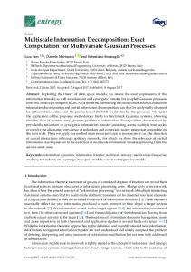 Multiscale Information Decomposition: Exact Computation for ... - MDPI