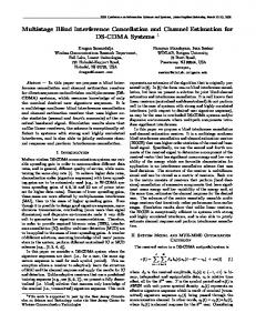 Multistage Blind Interference Cancellation and ... - Semantic Scholar