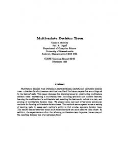 Multivariate Decision Trees - CiteSeerX