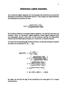 Multivariate Logistic Regression