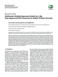 Multivariate Multiple Regression Models for a Big Data-Empowered ...