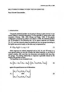 MULTIVARIATE PERMUTATION TESTS IN GENETICS ... - CiteSeerX