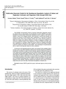 Multivariate regression models for the simultaneous quantitative