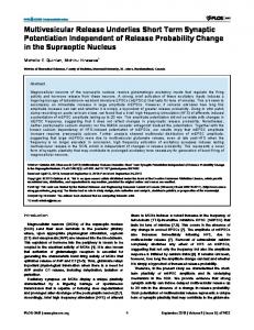 Multivesicular Release Underlies Short Term ... - Semantic Scholar