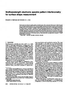 Multiwavelength electronic speckle pattern ... - OSA Publishing