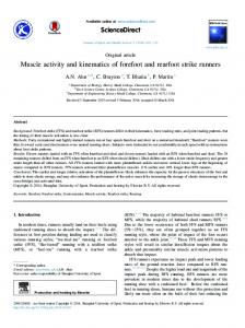 Muscle activity and kinematics of forefoot and rearfoot strike runners