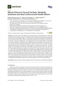 Muscle Fitness to Visceral Fat Ratio, Metabolic Syndrome and ... - MDPI