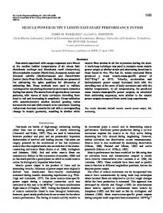 muscle power output limits fast-start performance ... - Semantic Scholar