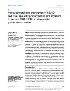 Musculoskeletal pain - CiteSeerX