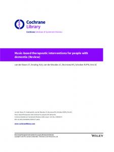 Music-based therapeutic interventions for people ... - Cochrane Library