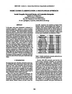 music genre classification: a multilinear approach - CiteSeerX