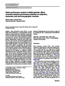 Music performance anxiety in skilled pianists: eVects of ... - Springer Link