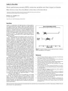 Music performance anxiety (MPA): endocrine variables and ... - SciELO