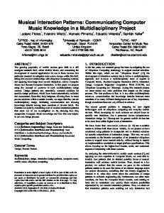 Musical Interaction Patterns - Interdisciplinary Centre for Computer ...